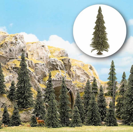 Busch 6576 N Scale Trees Conifer -- Pines w/Roots Set 1-3/16 to 2-3/16" 3-6cm Tall