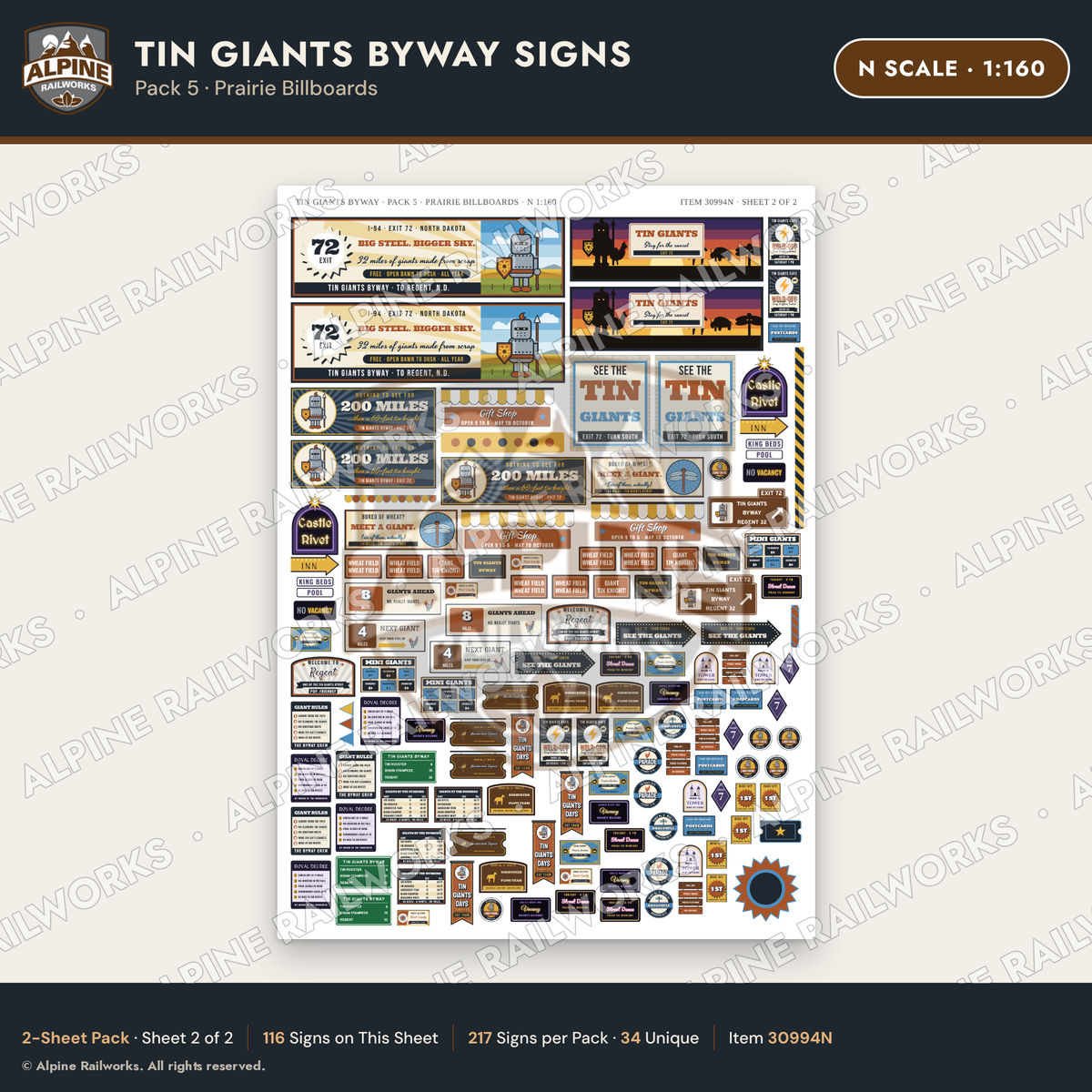 Alpine Railworks 30994N N Scale Roadside Signs - Scrap Metal Giants