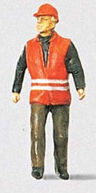 Preiser 28008 HO Scale Individual Figure - Modern Switchman w/Safety Vest