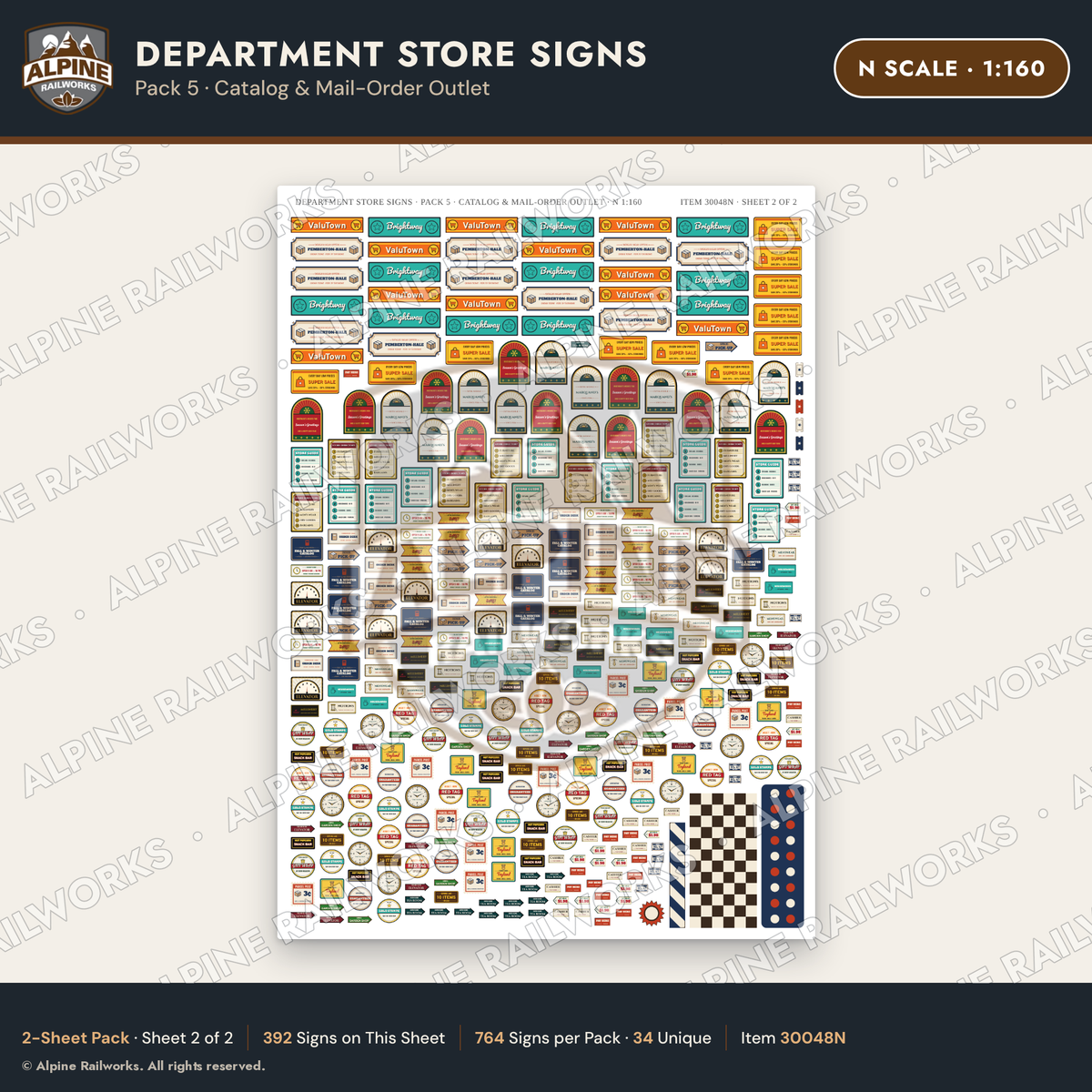 Alpine Railworks 30048N N Scale Department Store Signs - Catalog