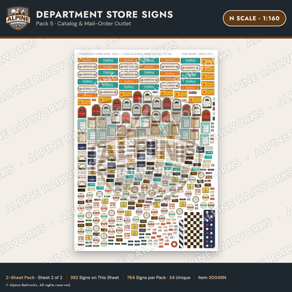 Alpine Railworks 30048N N Scale Department Store Signs - Catalog