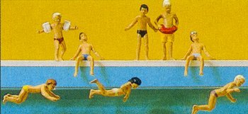 Preiser 10307 HO Scale Recreation & Sports -- Children at the Pool pkg(8)