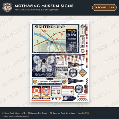 Alpine Railworks 30871O O Scale Roadside Signs - Mothman Museum