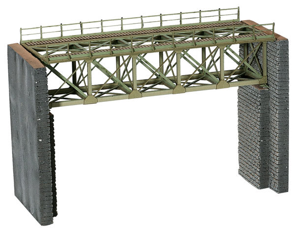 Noch 67038 HOn30 Scale Steel Truss Bridge w/Stone Abutments for Narrow Gauge Railways -- Laser-Cut Cardstock Kit - 5-3/8 x 2-3/16 x 3-13/16" 13.6 x 5.5 x 9.7cm
