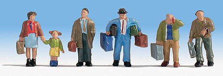 Walthers SceneMaster 949-6060 HO Scale Travelers with Luggage pkg(5)