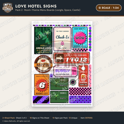 Alpine Railworks 30705G G Scale Love Hotel Signs