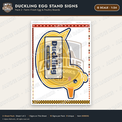 Alpine Railworks 30883G G Scale Roadside Signs - Giant Duck Farm Stand