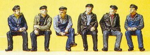 Preiser 10351 HO Scale Sitting Industrial Workers -- pkg(6)