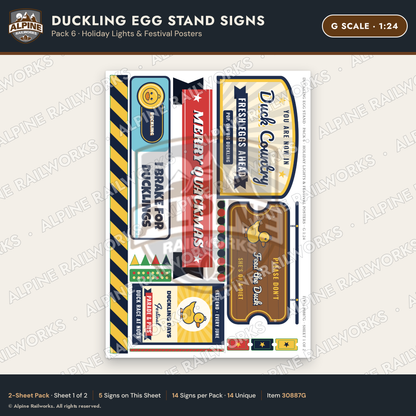 Alpine Railworks 30887G G Scale Roadside Signs - Giant Duck Farm Stand