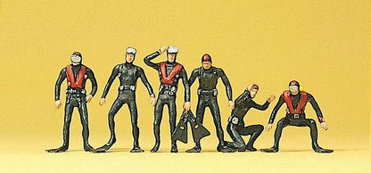 Preiser 10249 HO Scale Recreation & Sports -- SCUBA Divers pkg(6)