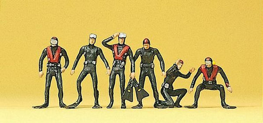 Preiser 10249 HO Scale Recreation & Sports -- SCUBA Divers pkg(6)