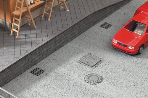 Noch 14218 HO Scale Manholes & Drain Covers - Kit -- pkg(25)