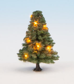 Noch 22111 All Scale Fir Tree with Working LED Christmas Lights -- 2" 5cm Tall