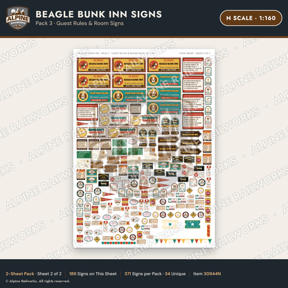 Alpine Railworks 30944N N Scale Roadside Signs - Dog-Shaped Inn