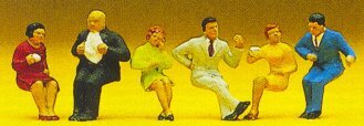Preiser 10103 HO Scale Seated Diners -- pkg(6)