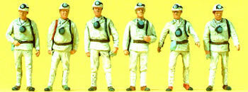 Preiser 79215 N Scale Workers -- Miners pkg(6)