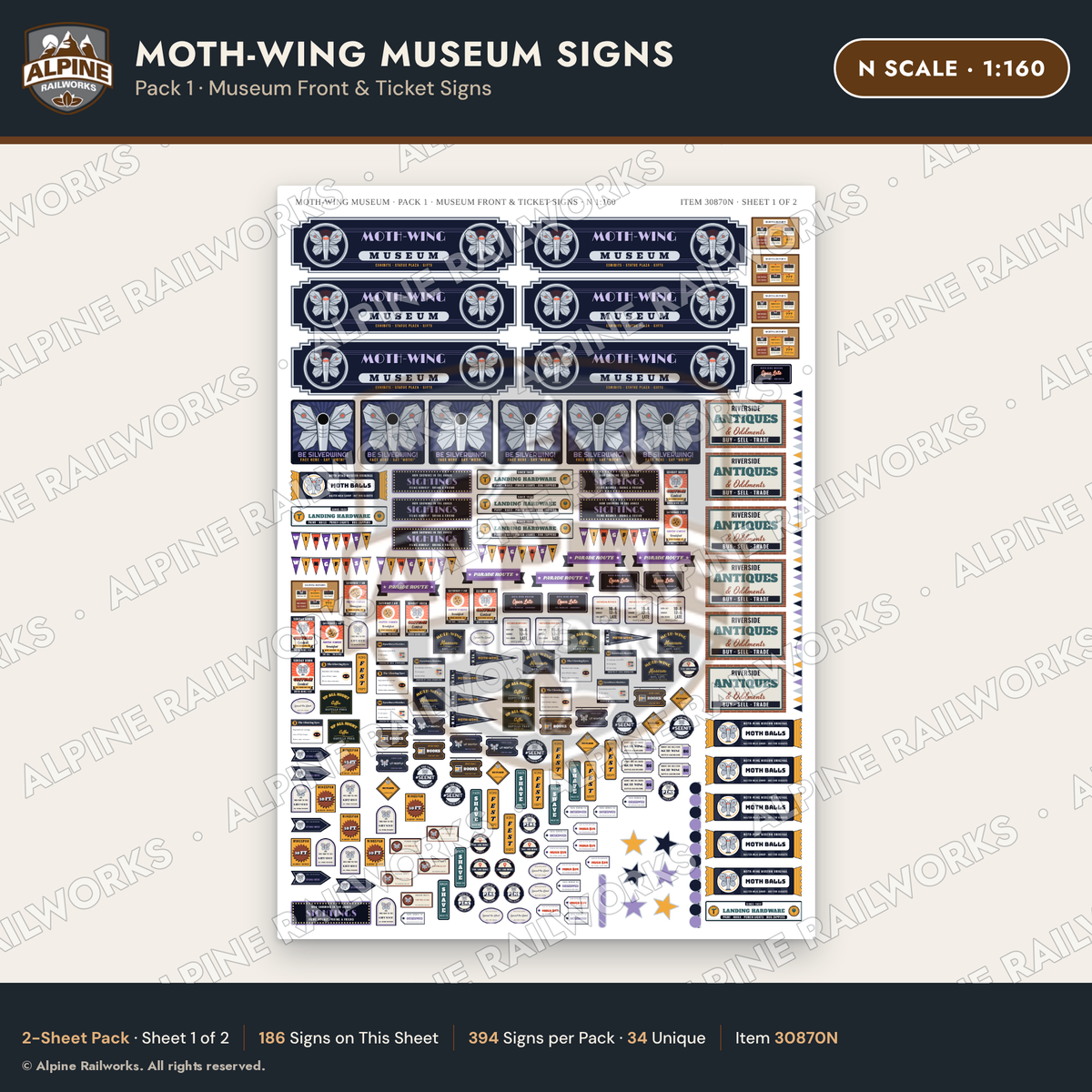 Alpine Railworks 30870N N Scale Roadside Signs - Mothman Museum