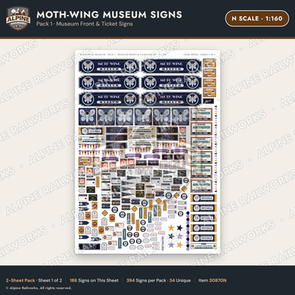 Alpine Railworks 30870N N Scale Roadside Signs - Mothman Museum