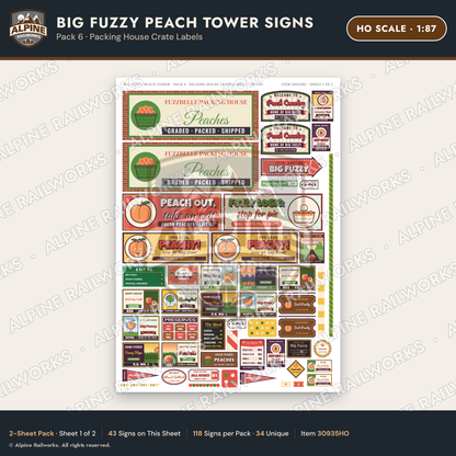 Alpine Railworks 30935HO HO Scale Roadside Signs - Peach Water Tower