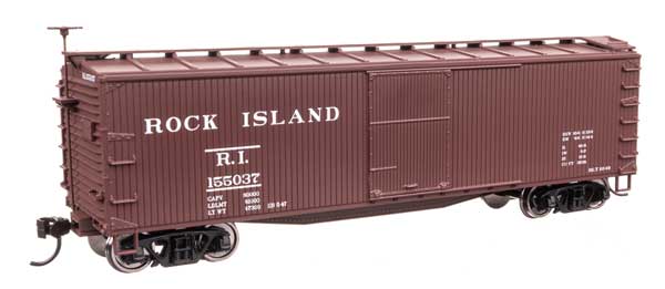 Walthers Mainline 910-40197 HO Scale 40' Wood Boxcar RTR Rock Island #155037