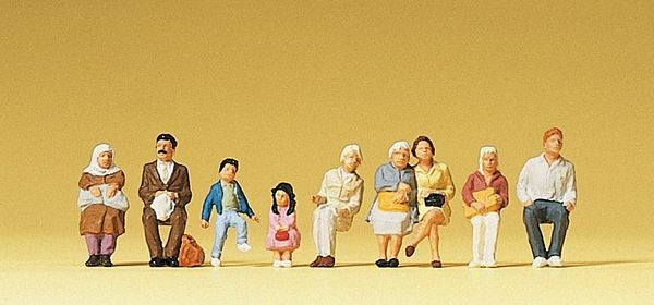 Preiser 10385 HO Scale Passengers -- Sitting On Bus #2