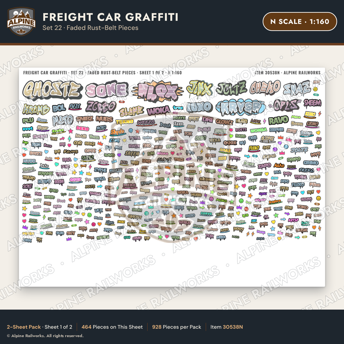 Alpine Railworks 30538N N Scale Freight Car Graffiti Cut-Outs