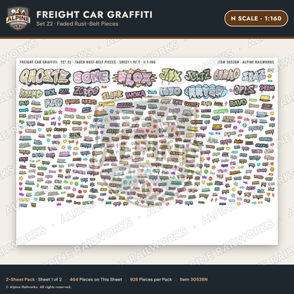 Alpine Railworks 30538N N Scale Freight Car Graffiti Cut-Outs