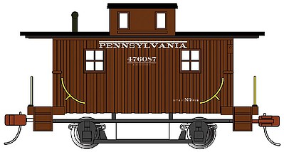 Bachmann 18402 HO Scale Wood 4-Wheel Bobber Caboose Pennsylvania