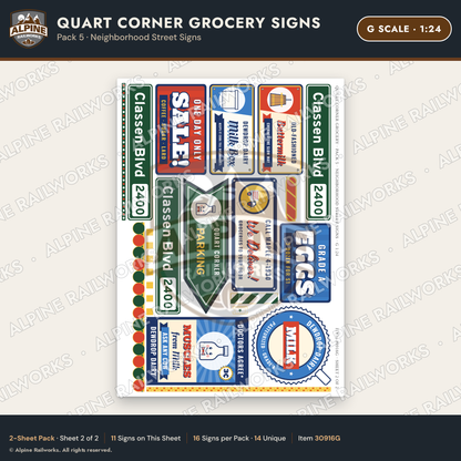 Alpine Railworks 30916G G Scale Roadside Signs - Milk Bottle Grocery