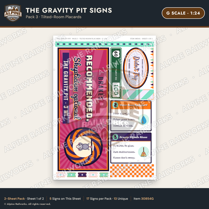 Alpine Railworks 30854G G Scale Roadside Signs - Mystery Hole