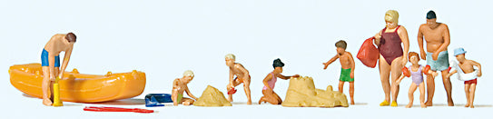 Preiser 10692 HO Scale Leisure Time at the Lake w/Small Boat -- pkg(9)