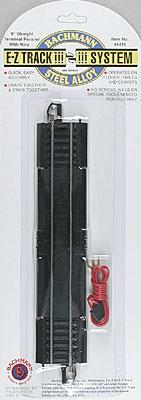 Bachmann 44410 HO Scale E-Z Track — Straight Track Steel Rail Black