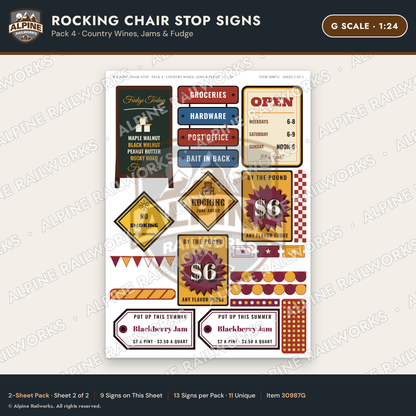 Alpine Railworks 30987G G Scale Roadside Signs - Giant Rocking Chair