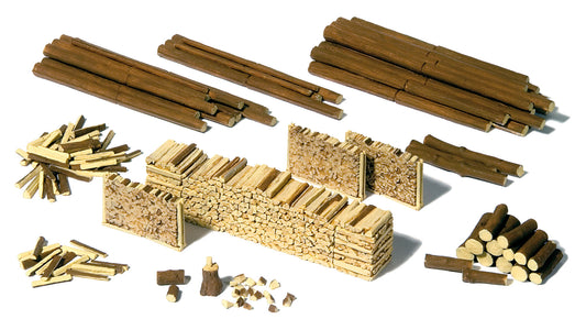 Preiser 17609 HO Scale Logs & Wood Piles Detail Kit