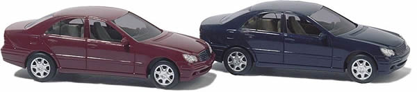 Busch 8315 N Scale Mercedes-Benz C-Class 4-Door Sedan -- Assembled pkg(2)