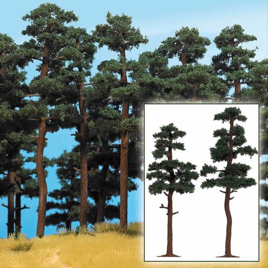 Busch 6142 HO Scale Pine Trees -- 5-3/4 & 6-5/16" 14.5 & 16cm pkg(2)