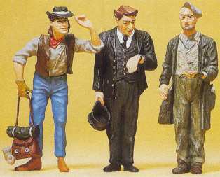 Preiser 45099 G Scale Pedestrians -- Railroad Conductor & Two Hobos