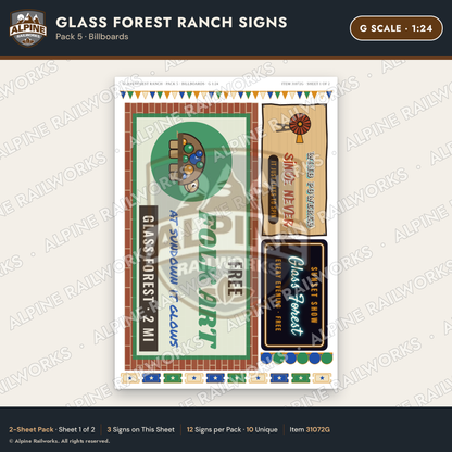 Alpine Railworks 31072G G Scale Roadside Signs - Bottle Tree Ranch