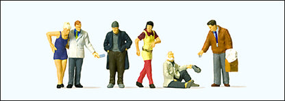 Preiser 10591 HO Scale Pedestrians -- On the Street pkg(6)
