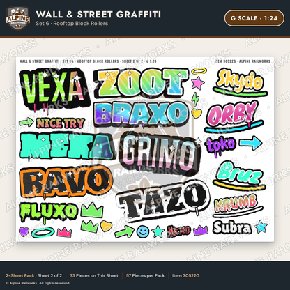 Alpine Railworks 30522G G Scale Wall & Street Graffiti Cut-Outs