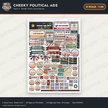Alpine Railworks 30060O O Scale Cheeky Political Ads
