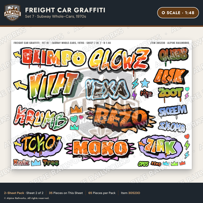 Alpine Railworks 30523O O Scale Freight Car Graffiti Cut-Outs