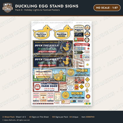 Alpine Railworks 30887HO HO Scale Roadside Signs - Giant Duck