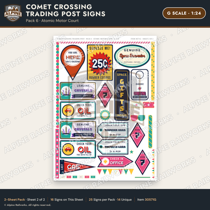 Alpine Railworks 30571G G Scale Roadside Signs - Meteor Trading Post