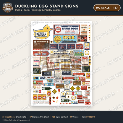 Alpine Railworks 30883HO HO Scale Roadside Signs - Giant Duck