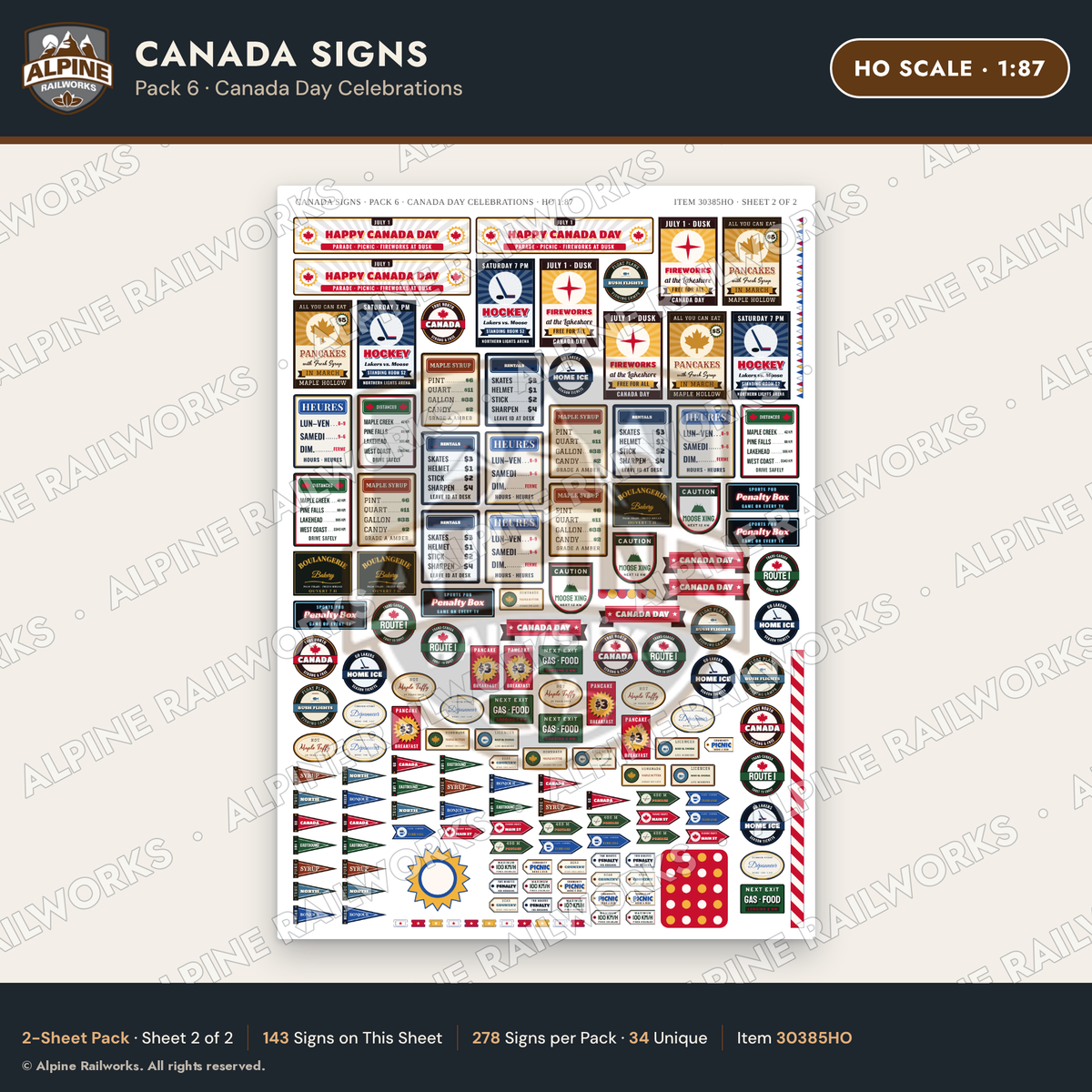 Alpine Railworks 30385HO HO Scale Canada Signs