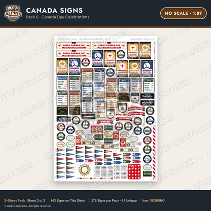 Alpine Railworks 30385HO HO Scale Canada Signs