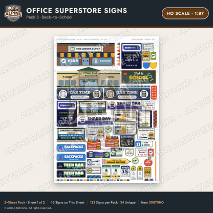 Alpine Railworks 30670HO HO Scale Office Superstore Signs
