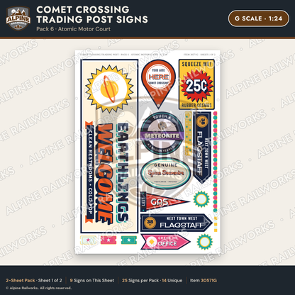 Alpine Railworks 30571G G Scale Roadside Signs - Meteor Trading Post