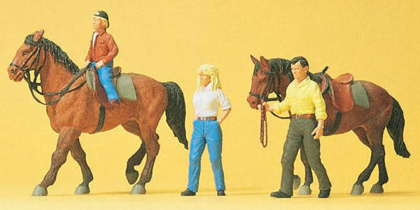 Preiser 10500 HO Scale Sports & Recreation -- Riders w/Horses #1